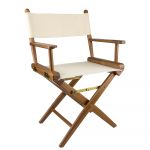 Teak Director'S Chair With Natural Seat Covers - 60044-WHI