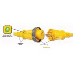 Hubbell Wiring Hubbell HBL61CM03LED 30 Amp 25 Foot Cordset With LED - HUBHBL61CM03LED