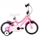 Bicicleta de Criança Roda 12" Branco e Cor-de-rosa - 92175