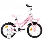 Bicicleta Criança C/ Plataforma Frontal Roda 14" Branco/rosa - 92194