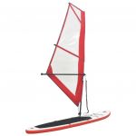 vidaXL Conjunto Prancha Paddle Sup Insuflável C/ Vela Vermelho/branco - 92209
