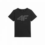 4F T-Shirt Infantil Melange Preto 8541-17224, 10-11 Anos