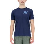 New Balance T-shirt Homem Graphic Impact Run Short Sleeve mt21277-nml M Azul