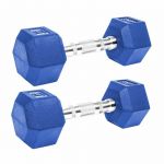 Krf Rubber Hex Dumbell Azul 4 kg