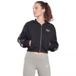 Reebok Tape Pack Full Zip Sweatshirt Preto L Mulher