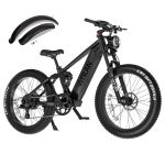 Alpine-pro T7 Pro Bicicleta de Montanha Elétrica com Suspensão Total, Pneu Gordo de 26 Polegadas, Bicicleta Elétrica, Bateria Removível 52v 20ah, Suspensão Total, Preta