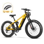 Alpine-pro T7 26'' 750w Electric Mountain Bike Bafang Motor 48v 20ah Bateria Shimano 8 Velocidades - Amarelo