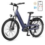 Alpine-pro L5 26" 500w Bicicleta Elétrica Urbana Sensor de Torque Ebikes com Pedal Assist, Bicicleta Elétrica Step-through com Bateria 48v15ah-azul