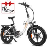 Alpine-pro U7 2.0 Step-thru Bicicleta Elétrica Dobrável 20'' 750w Motor Bateria de Lítio Removível 48v 20ah Travão de Disco Hidráulico-branco