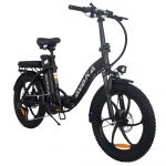 AVAKA BZ20 PLUS 20" Step-Thru Dobrável Bicicleta Elétrica Urbana 500W Motor 48V 15Ah Bateria - Preto
