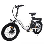 AVAKA BZ20 PLUS 20" Step-Thru Dobrável Bicicleta Elétrica Urbana 500W Motor 48V 15Ah Bateria, aro raiado - Branco