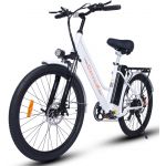 Cheevalry C26 26'' Bicicleta Elétrica da Cidade de 250w 36v15ah Branca