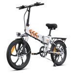 Engwe Bicicleta Elétrica Dobrável P1 De 20'', 250w, Com Bateria De 36v E 13ah - Branco