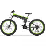 Bezior X1500 Bicicleta Elétrica Dobrável para Adultos 26'' Pneu Gordo Mountain Bike 1500w 48v 12.8ah Bateria Shimano 27 Velocidades - Cinza