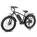 Cmacewheel Elétrica M26 para Adulto 26" Cst Fat Tires Mountain Ebike 750W Motor 48V 17Ah Bateria - Preto