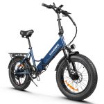 Samebike Elétrica Dobrável LOTDM200-II, Elétrica Suburbana de 20" para Adulto, Motor 750 W, Bateria 48 V 13Ah - Azul