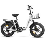 Samebike C05 Pro 20" Pneu Gordo Passo a Passo Ebike para Mulher 500W Motor 36v 13ah Bateria - Branco