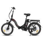 Samebike Elétrica Dobrável CY20, Elétrica Suburbana de 20'' para Adulto, Motor 350 W, Bateria 36 V 12Ah - Preto