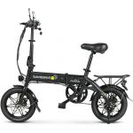 Samebike Elétrica para Adulto YINYU14, Elétrica Dobrável de 14 Polegadas com Visor Lcd 350W 36V 7,8Ah - Branco