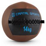 Capital Sports Wall Ball 14 14Kg em couro sintético Brown
