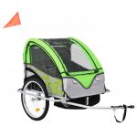 Atrelado Bicicleta/carrinho Infantil 2-em-1 Verde e Cinzento - 91378