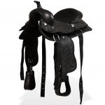 Sela Western, Cabresto e Peitoral em Couro Genuíno 13" Black