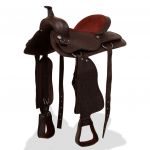 Sela Western, Cabresto e Peitoral em Couro Genuíno 15" Brown