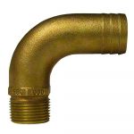 Groco 1" Npt X 1-1/8" Id Bronze Full Flow 90° Elbow Pipe To Hose Fitting - FFC-1125