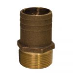 Groco 1-1/2" Npt X 1-3/4" Bronze Full Flow Pipe To Hose Straight Fitting - FF-1500