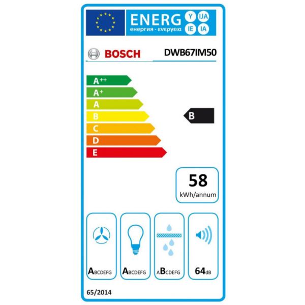Exaustor Bosch DWB67IM50 60cm Classe B