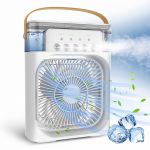 Klack Ventilador Portatil Enfriador de aire 4 en 1 - Ventilador, Humidificador, Aromaterapia y Luz Led de colores blanco - VENTILADORVAPOR_BLANCO