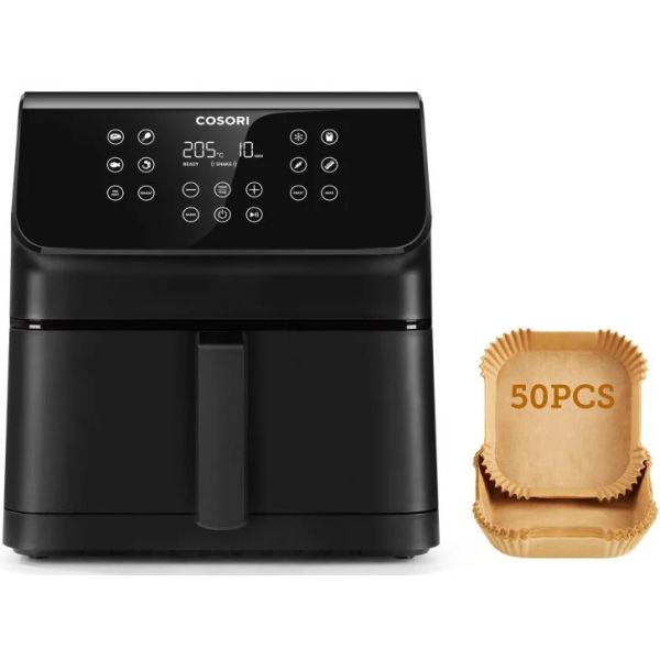 Fritadeira Cosori AirFryer Premium II Chef Edition 6.2L + Pack 50 Papéis Protetores
