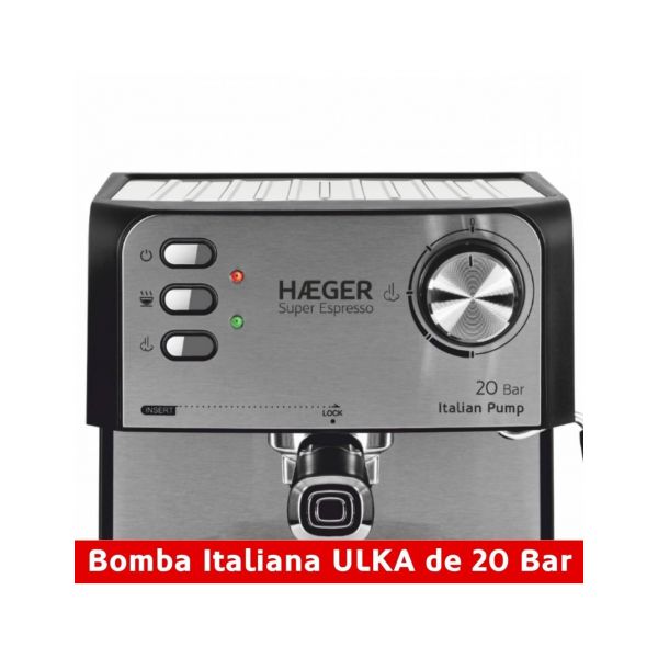 Máquina de Café Haeger Super Expresso 20 Bar 1.60L 850W Café em Pó/Pastilhas