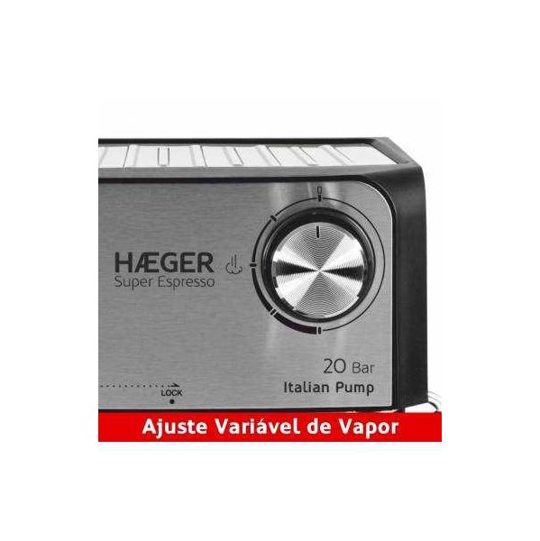 Máquina de Café Haeger Super Expresso 20 Bar 1.60L 850W Café em Pó/Pastilhas