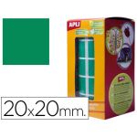 Apli Rolo Etiquetas Adesivas Quadradas 20x20mm Verde - 4878