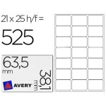 Avery Etiquetas Adesivas Imprimíveis A4 63,5x38,1mm Clear - L7560-25