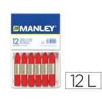 Manley Caixa Lápis de Cera Vermelho Escarlate 12 un.