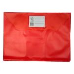 Smart Office Bolsa Envelope A4 PVC Translúcido c/ Visor Vermelha