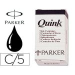 Parker 5 un. Cartuchos Tinta Estilográfica Quink Preto - S0116200