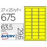 Etiqueta Adesiva Avery Poliester Amarelo 63.5x29.6 mm Laser