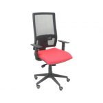 PYC Preto Breathable Mesh Back Cadeira With Vermelho Seat. Hor - 8436549394539