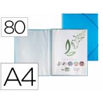 Liderpapel Capa de Catálogo A4 Espiral/Elástico 80 Bolsas Azul