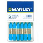Manley Lápis de Cera Unicor Azul Ciano 12 un. - 630596