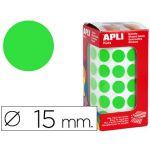Apli Rolo Etiquetas Adesivas Redondas 15mm Verde