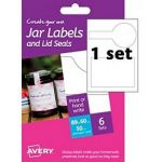 Avery A6 Jar Labels HJJ03 (rectangular+seal 1x) - 5014702028199