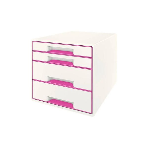 Leitz Arquivador Wow Cube Gavetas Rosa X X Cm Kuantokusta