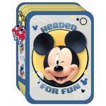 Conjunto Escolar Estojo Plumier Duplo 3D Mickey Headed