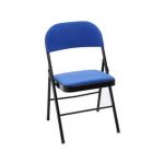 Cadeira Dobrável Metal e Plástico Preto e Azul Fold-bk/bl