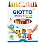 Giotto Marcadores Skin Tones / Tons de Pele Turbo Color 12 un.