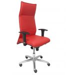 PYC Cadeira de Direção Ergonômica c/ Mecanismo Sincronizado e Ajustável - Assento e Encosto Estofados Couro Vermelho a